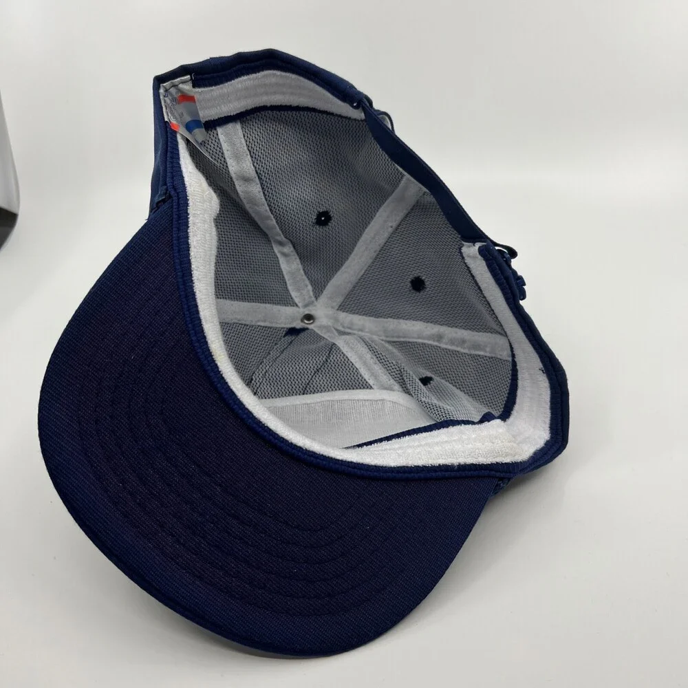 VINTAGE Peerless Stone Mason Trucker Hat Men Adjustable Blue Strap Cap Architect